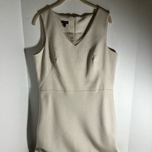 Talbots Tan Mingled Sheath Dress Size 12 Fully Lined